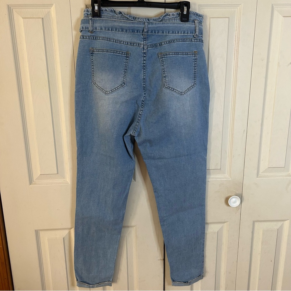 SHEIN women casual paper bag jeans-light blue - Picture 3 of 6